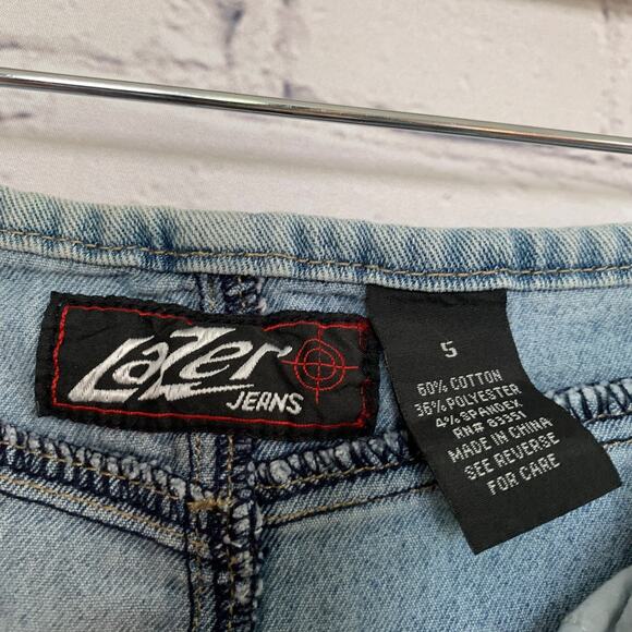 Vintage Y2K Bedazzled Denim Mini Skirt High Waist Size Medium - Picture 6 of 6